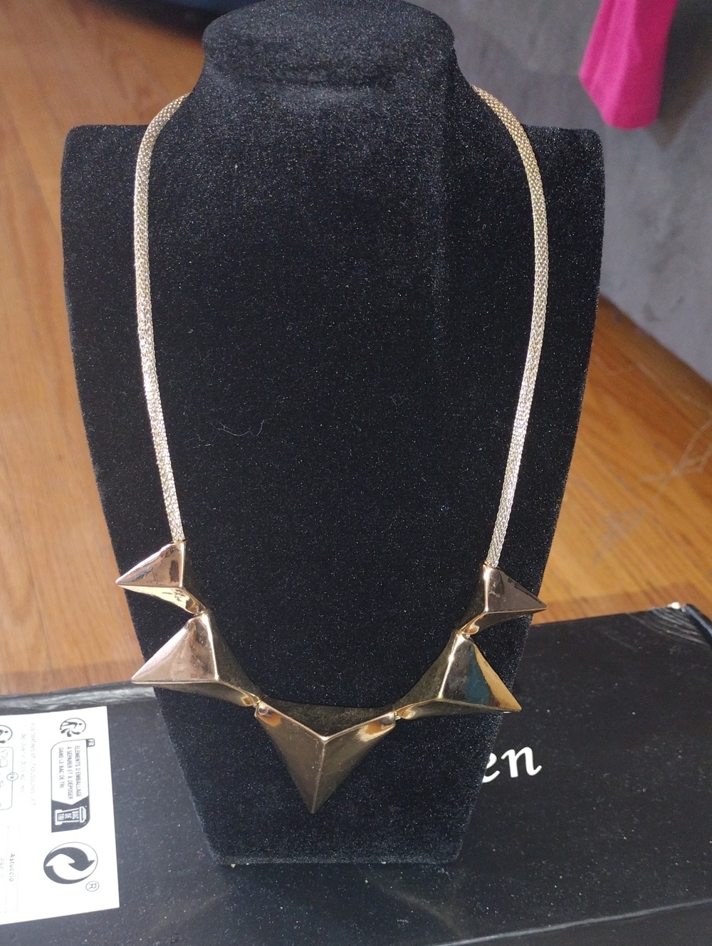 Gold Geometric Spike Statement Necklace - Women Jewelry